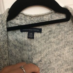 Grey knit cardigan sweater